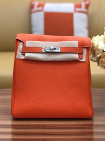 Hermes original handmade calfskin kelly ado backpack H025 orange