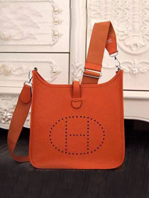 Hermes original togo leather evelyne pm shoulder bag E29 orange