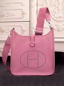 Hermes original togo leather evelyne pm shoulder bag E29 pink