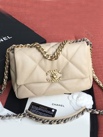 2020 CC original lambskin 19 flap bag AS1160 beige