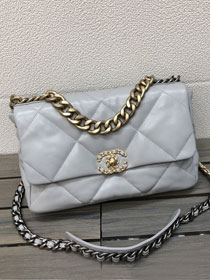 2020 CC original lambskin 19 large flap bag AS1161 grey