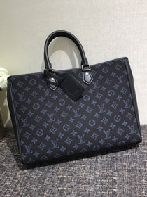 Louis vuitton original monogram jacquard grand sac tote bag M55203 blue