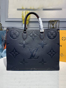 Louis vuitton original calfskin onthego tote bag gm M44571 navy blue