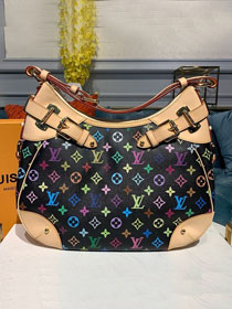 Louis vuitton original monogram multicolor hobo bag M40192 black