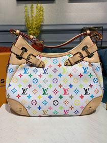 Louis vuitton original monogram multicolor hobo bag M40193 white