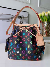 Louis vuitton original monogram multicolor neonoe bag M42230 black