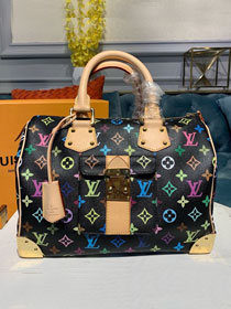 Louis vuitton original monogram multicolor speedy 30 m92642 black 