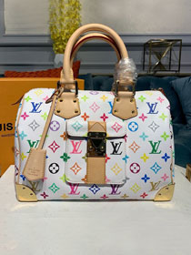 Louis vuitton original monogram multicolor speedy 30 m92643 white 