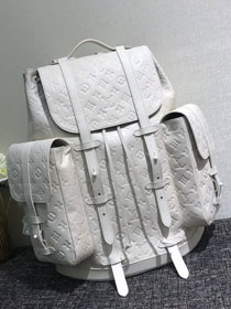 2020 louis vuitton original monogram empreinte christopher backpack gm M53286 white