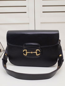 2021 GG original calfskin 1955 horsebit shoulder bag 602204 black