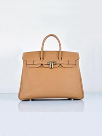 Hermes original epsom leather birkin 25 bag H25-1 light coffee