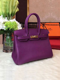 Hermes original togo leather birkin 25 bag H25-1 purple