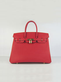 Hermes original togo leather birkin 25 bag H25-1 red	