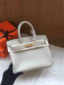 Hermes soft calf leather birkin 25 bag H25-5 light grey