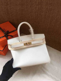 Hermes soft calf leather birkin 25 bag H25-5 white