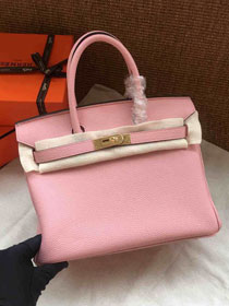 Hermes soft calf leather birkin 35 bag H35-5 pink