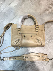 2020 Balenciaga original aged calfskin mini city bag 300295 apricot