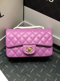 CC original lambskin mini flap bag A69900 purple