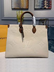 louis vuitton original calfskin onthego tote bag gm M45081 beige