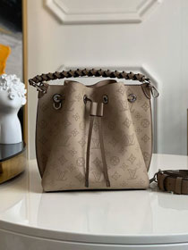 2020 louis vuitton original mahina leather muria bucket bag M55799 grey