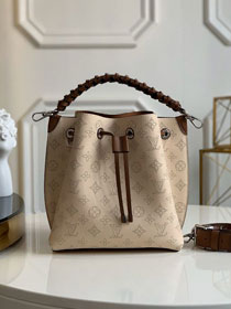 2020 louis vuitton original mahina leather muria bucket bag M55801 beige