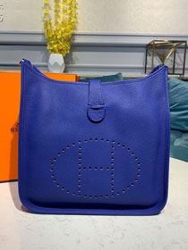 Hermes original togo leather evelyne pm shoulder bag E29 electric blue