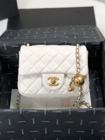 2020 CC original lambskin small flap bag AS1786 white