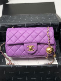 2020 CC original lambskin flap bag AS1787 purple