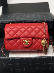 2020 CC original lambskin flap bag AS1787 red