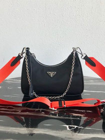 Prada original nylon shoulder bag 1BH204 black