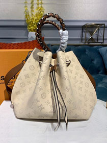 Louis vuitton original mahina leather girolata handbag M53915 beige