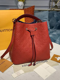 louis vuitton original monogram cafskin neonoe bucket bag mm M45306 red