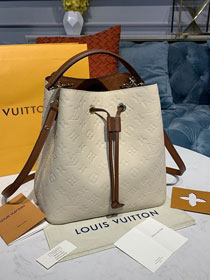 louis vuitton original monogram cafskin neonoe bucket bag mm M45307 beige