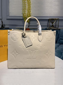 louis vuitton original calfskin onthego tote bag gm M45081 beige