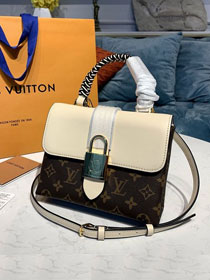 louis vuitton original calfskin&monogram locky bb M45155 white