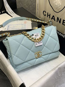 2020 CC original lambskin 19 maxi flap bag AS1162 light blue