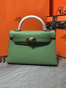 Hermes original epsom leather mini kelly 19 bag K0019 avocado green