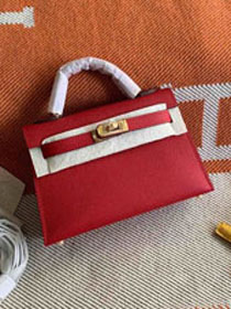 Hermes original epsom leather mini kelly 19 bag K0019 red