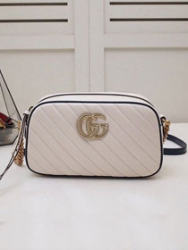 GG original calfskin marmont small shoulder bag 447632 white