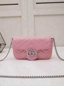 GG original calfskin marmont super mini bag 476433 pink