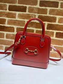 GG original calfskin horsebit 1955 small top handle bag 621220 red