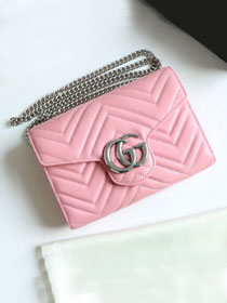 GG margaret original calfskin mini chain bag 474575 pink