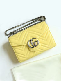 GG margaret original calfskin mini chain bag 474575 yellow