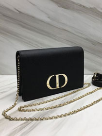 Dior original grained calfskin 30 montaigne 2-IN-1 pouch S2086 black