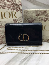 Dior original patent calfskin 30 montaigne pouch S2059 navy blue