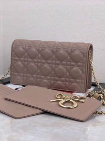 Lady dior original lambskin clutch S0204 nude