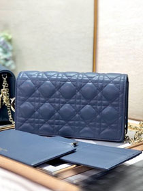 Lady dior original lambskin clutch S0204 royal blue