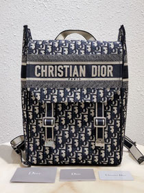 Dior original canvas backpack M1293 dark blue