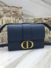 Dior original grained calfskin 30 montaigne bag M9203 dark blue