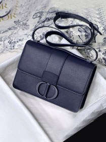 Dior original grained calfskin ultra-matte 30 montaigne bag M9203 dark blue